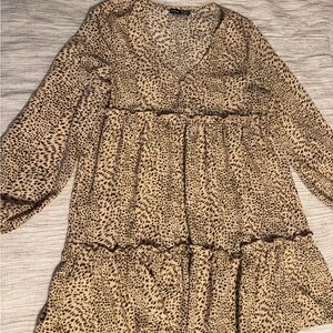 SHEIN Animal Print Long Sleeve Dress